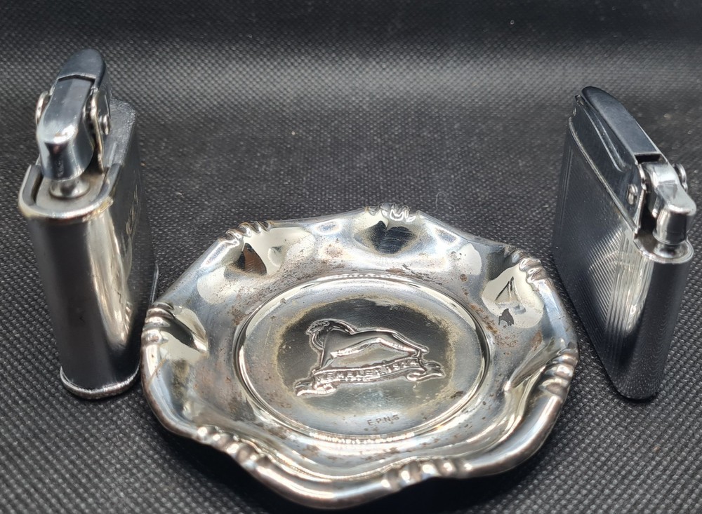 Ronson Whirlwind & Adonis Vintage Lighters + Free 1924 Wembly Exhibition Ashtray