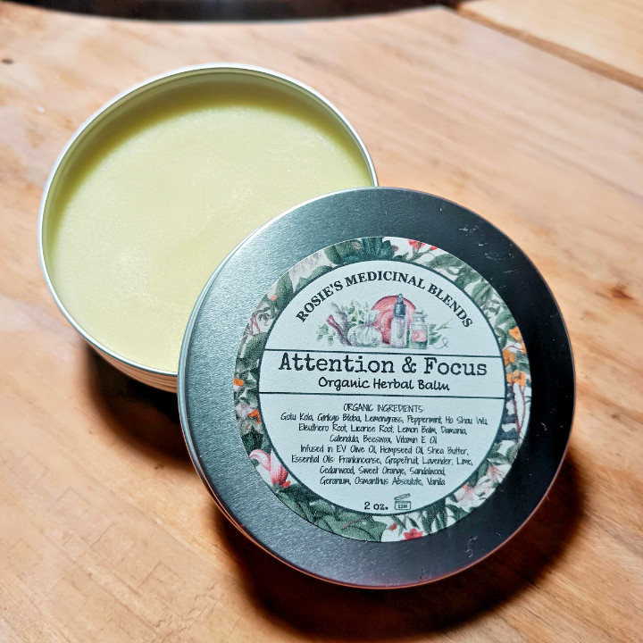 ATTENTION & FOCUS | Organic Herbal Balm | Smart | Mind | Brain | Study | Work
