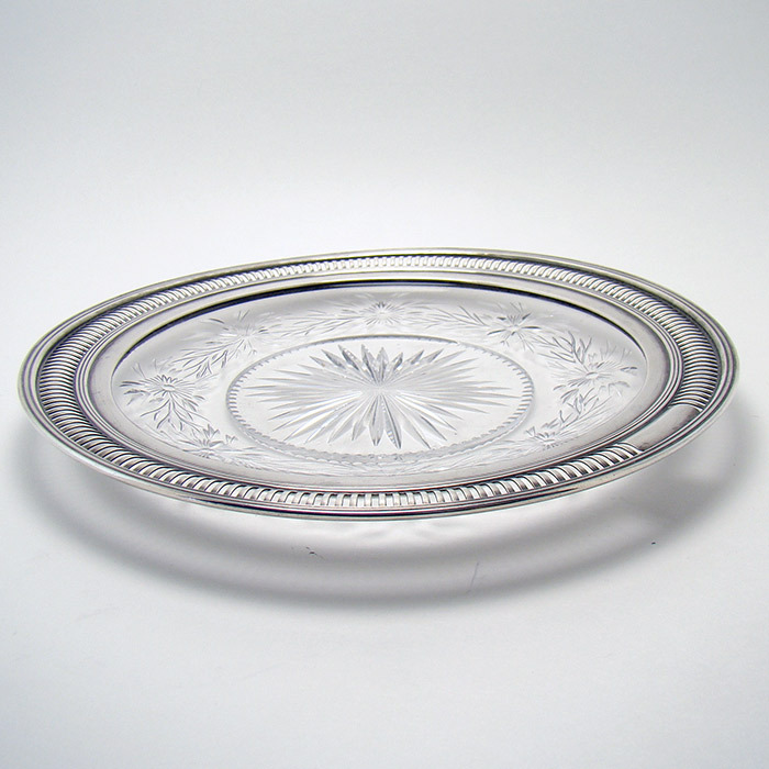 Sterling and Cut Glass Plate - 1910