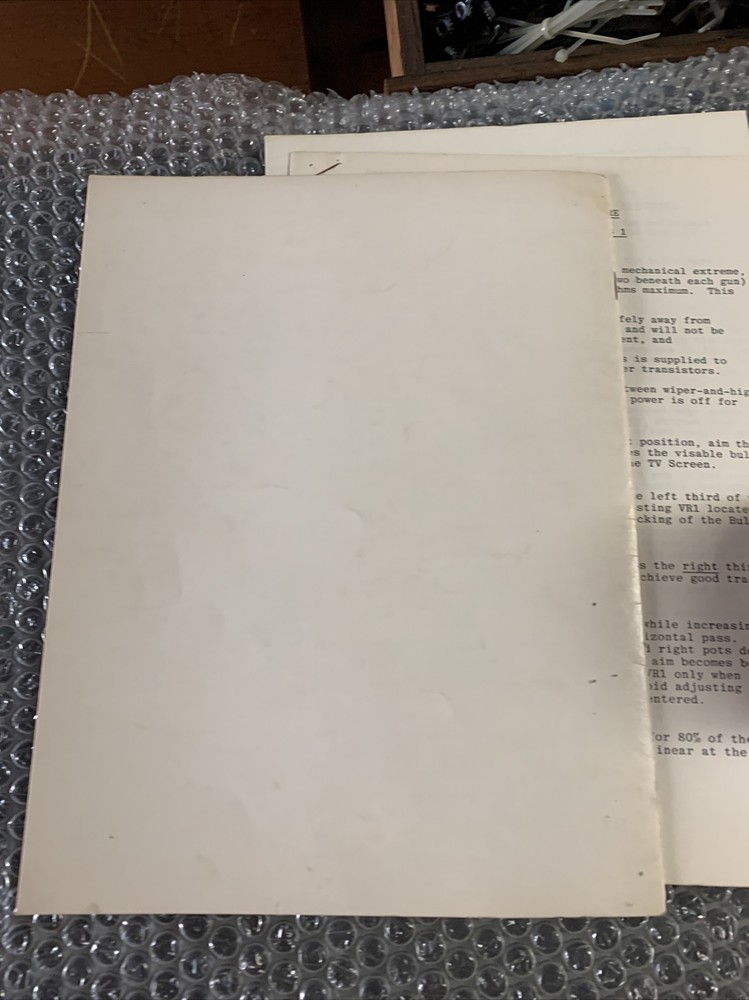 Original ARCADE GAME owners manual Bullet Mark Sega