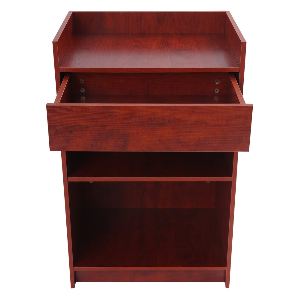 Elegant Maple Leaf Presentation Stand with Spacious Storage & Drawer