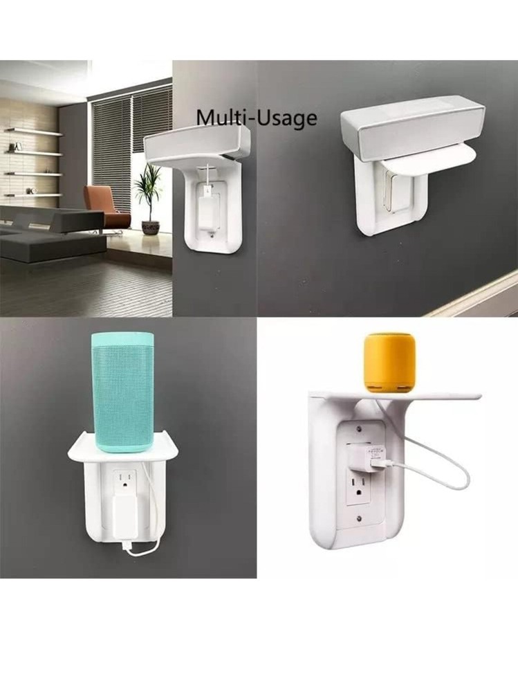 Vertical Outlet Shelf Wall Holder Standard Space Saving White