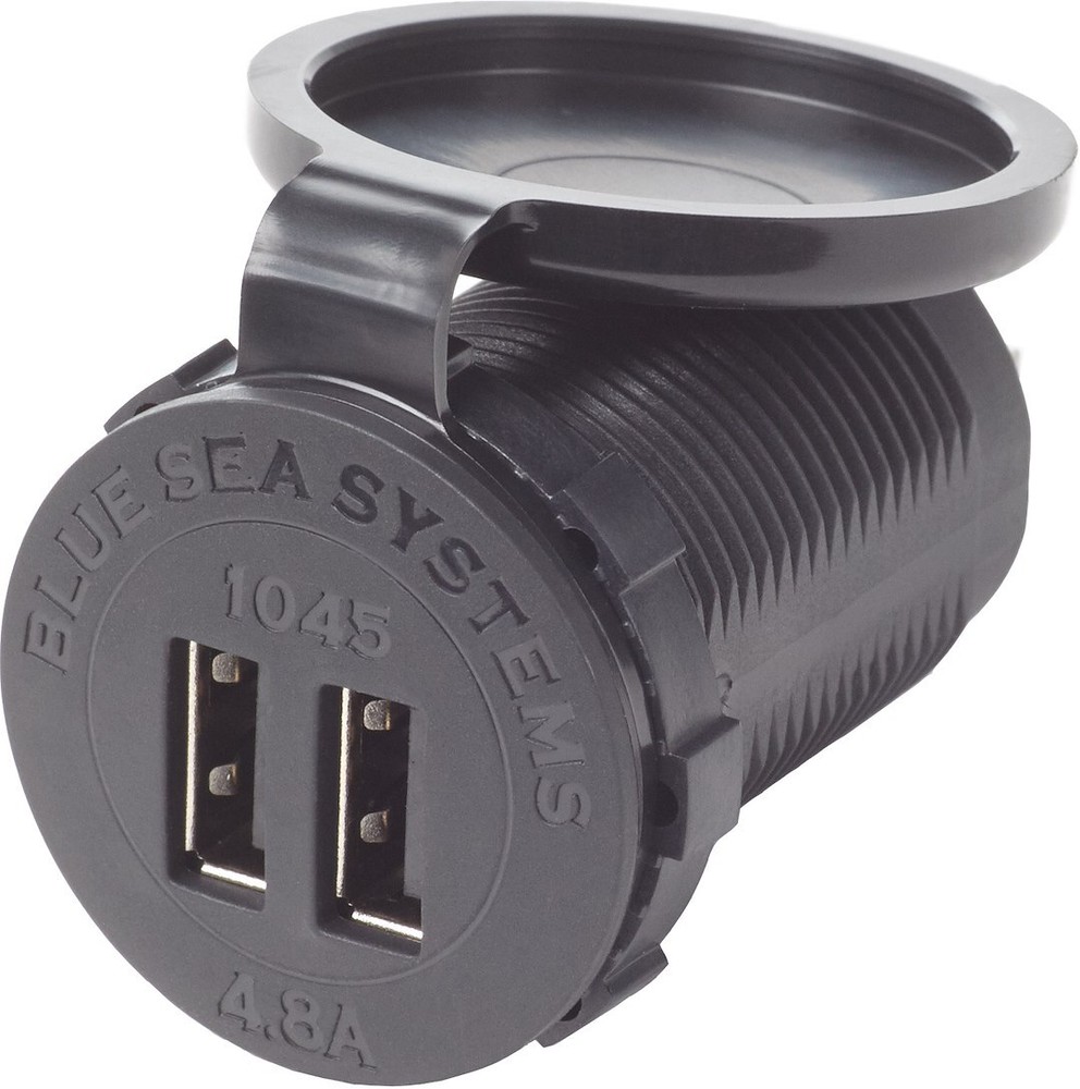 BLUE SEA 12/24VDC SOCKET DUAL USB- 1045-BSS