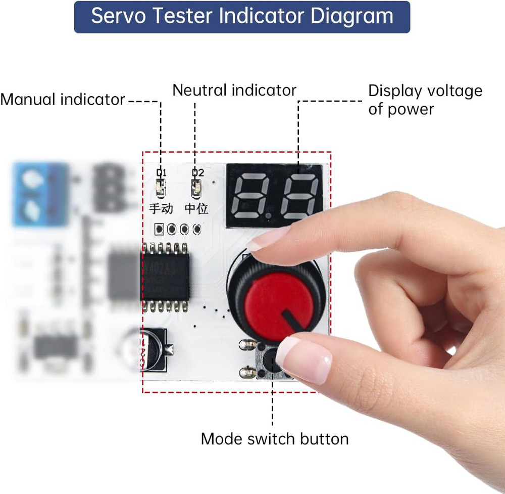 RC Digital Servo Tester 1 Channels Motor Servo Controller Centering Tool with Ov