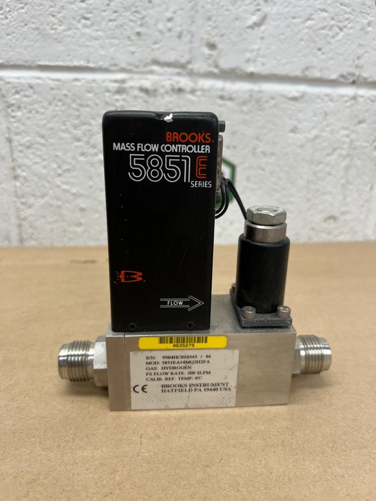Brooks 5851E Mass Flow Controller, 200 SLPM, Hydrogen, MOD:5851EA14MQ2H2FA