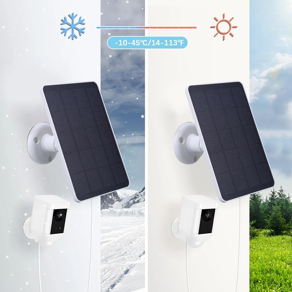 4W/5V Solar Panel For Outdoor Ring Spotlight Camera Security Cam Battery Charge