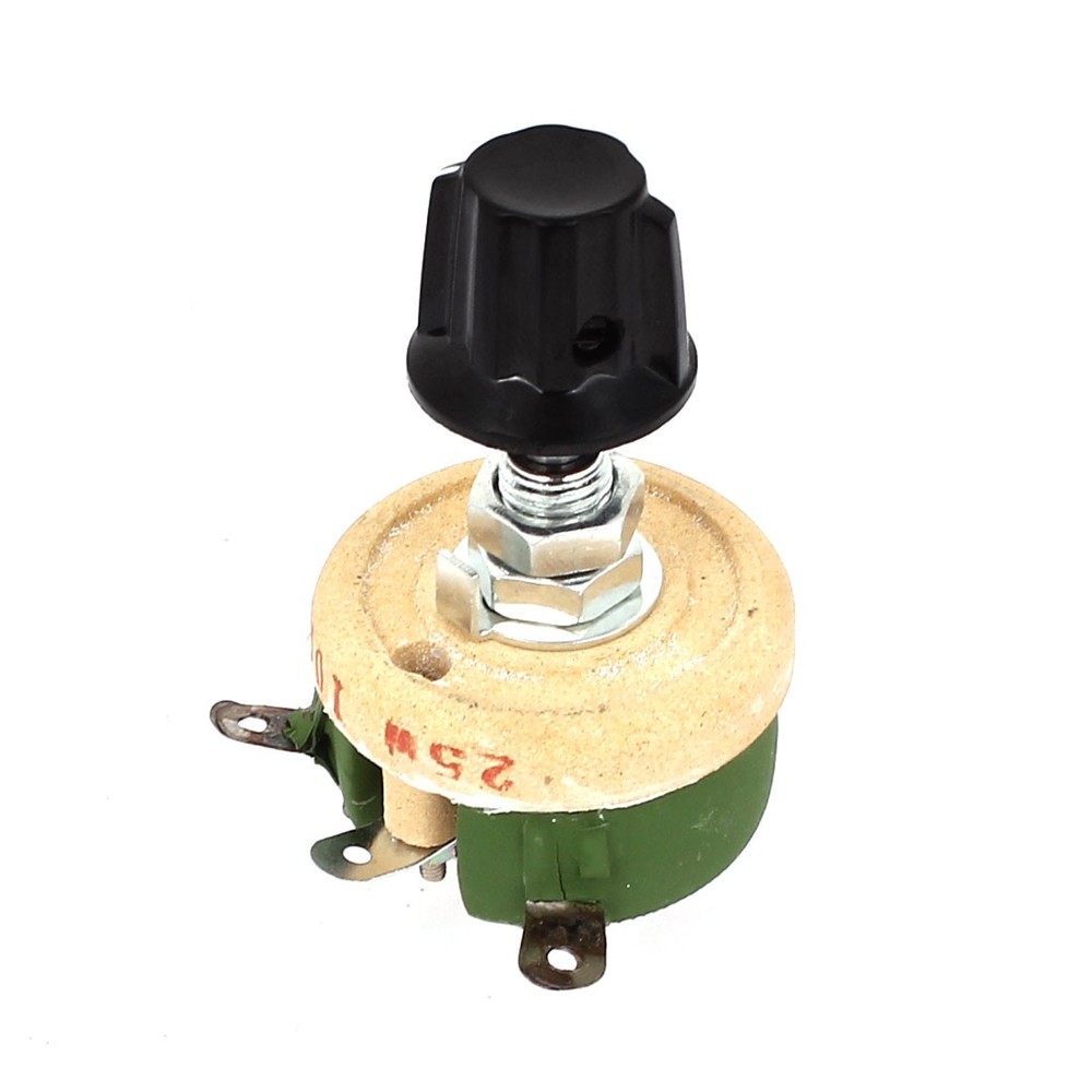 25W 100 Ohm Ceramic Wirewound Potentiometer Adjustable Resistor Rheostat
