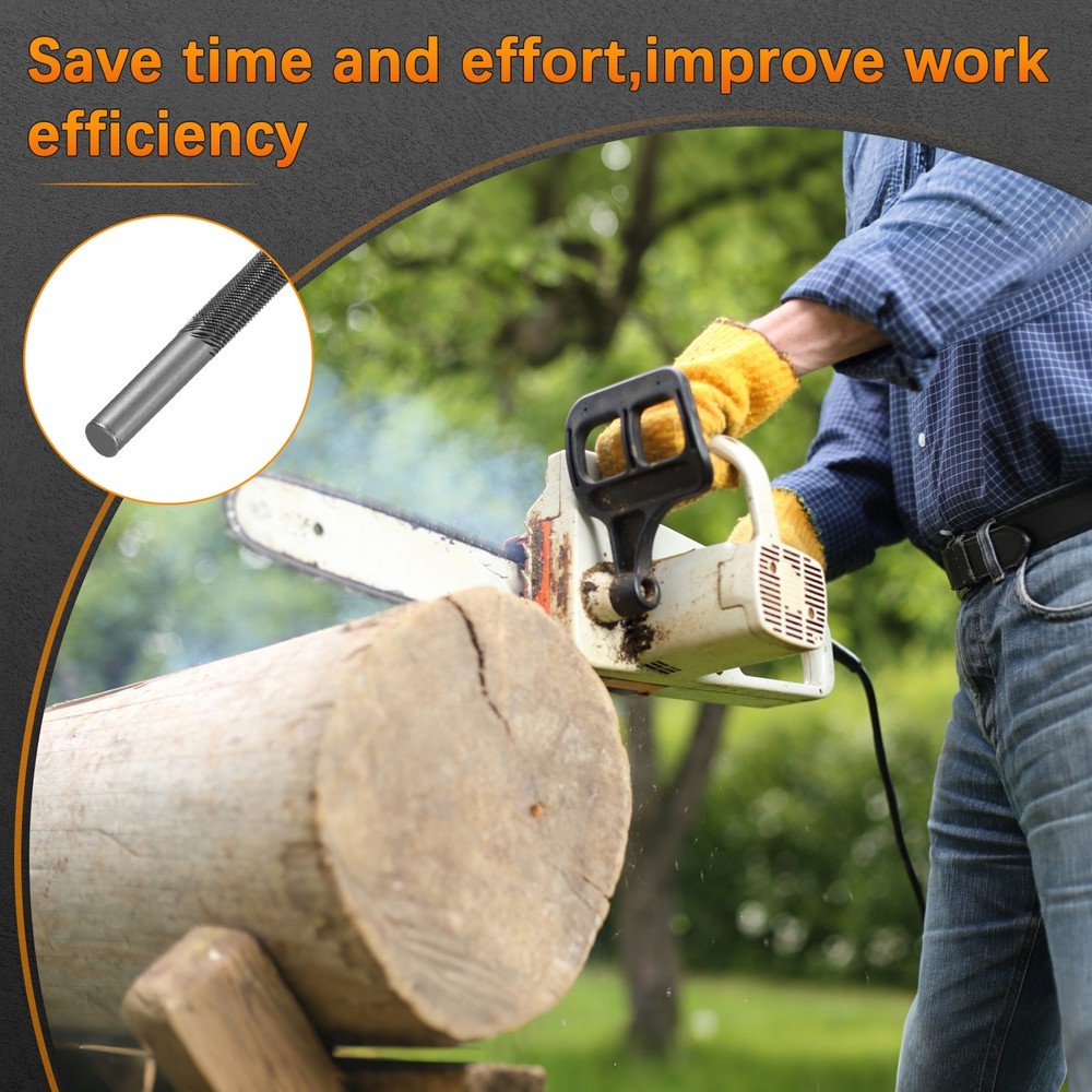 Chain Saw Sharpening File with Handle[3pcs][White,Orange- 9/50"]