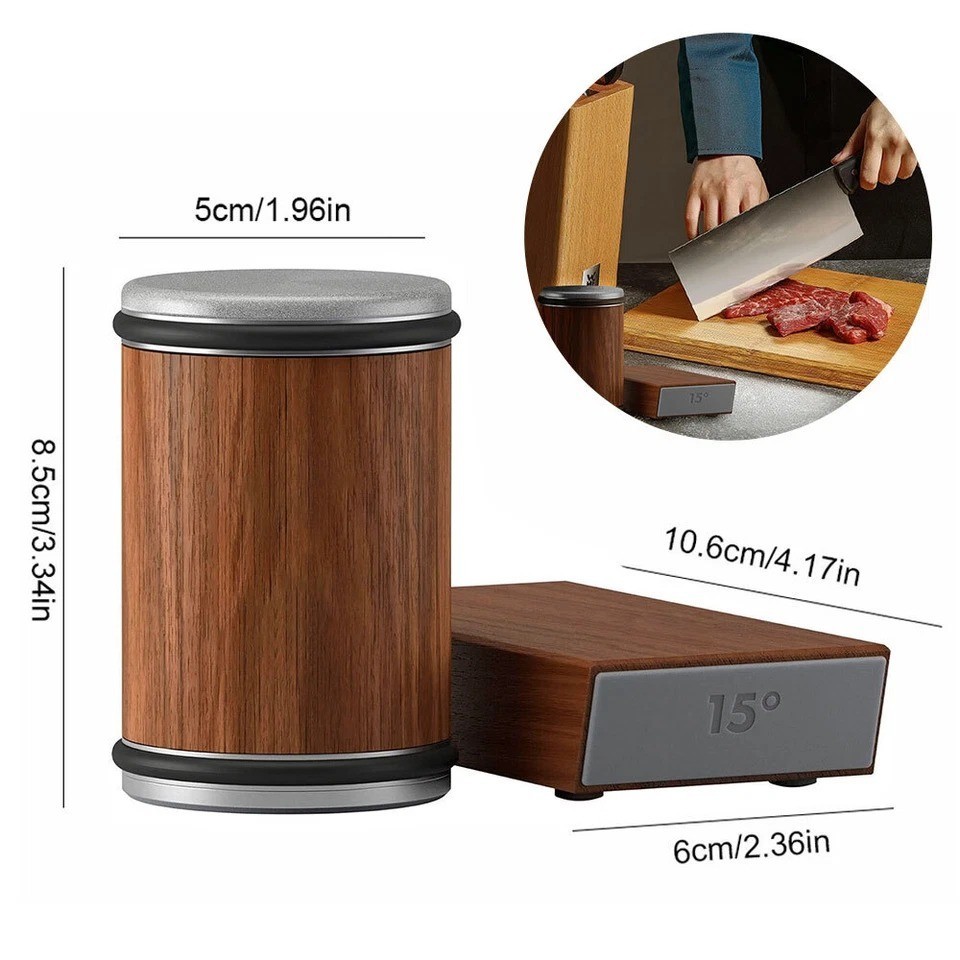 Rolling Knife Sharpener 15 and 20 Degree Sharpening Magnetic Angle Base Kitchen