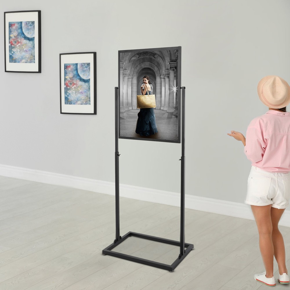 22.2*28.11in Floor Standing Poster Display Stand Rectangular Black Poster Stand