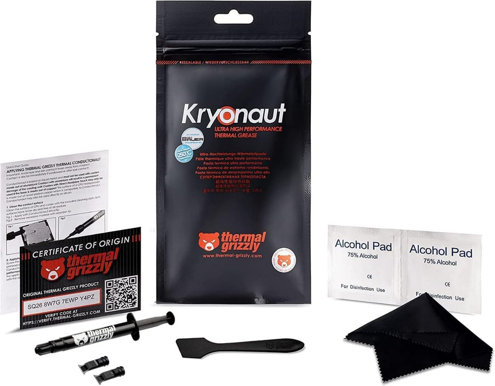 Thermal Grizzly Kryonaut CPU Thermal Paste - High Performance PC Thermal Paste K