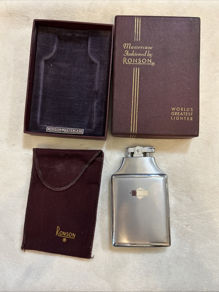 Vintage Ronson Mastercase Cigarette Case Lighter Unfired Unused