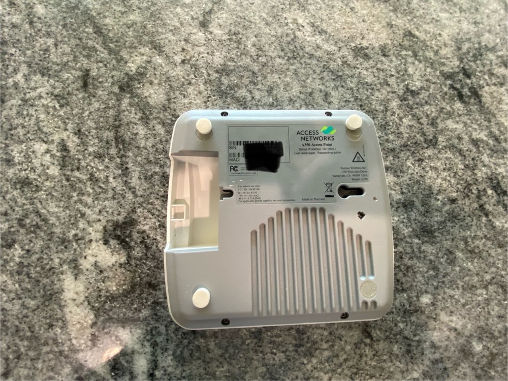 USED Access Networks A350 Wireless Access Point * No Power Adapter *
