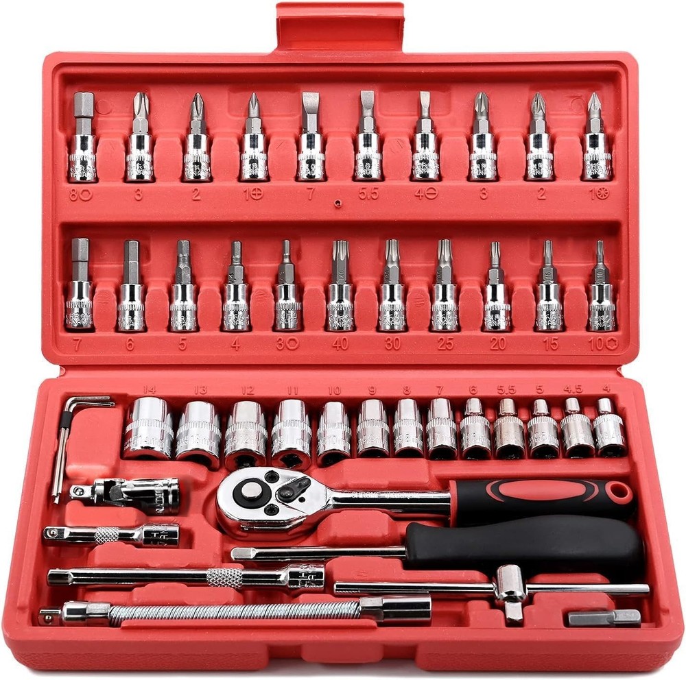 Stunning 46-Piece Chrome Vanadium 1/4