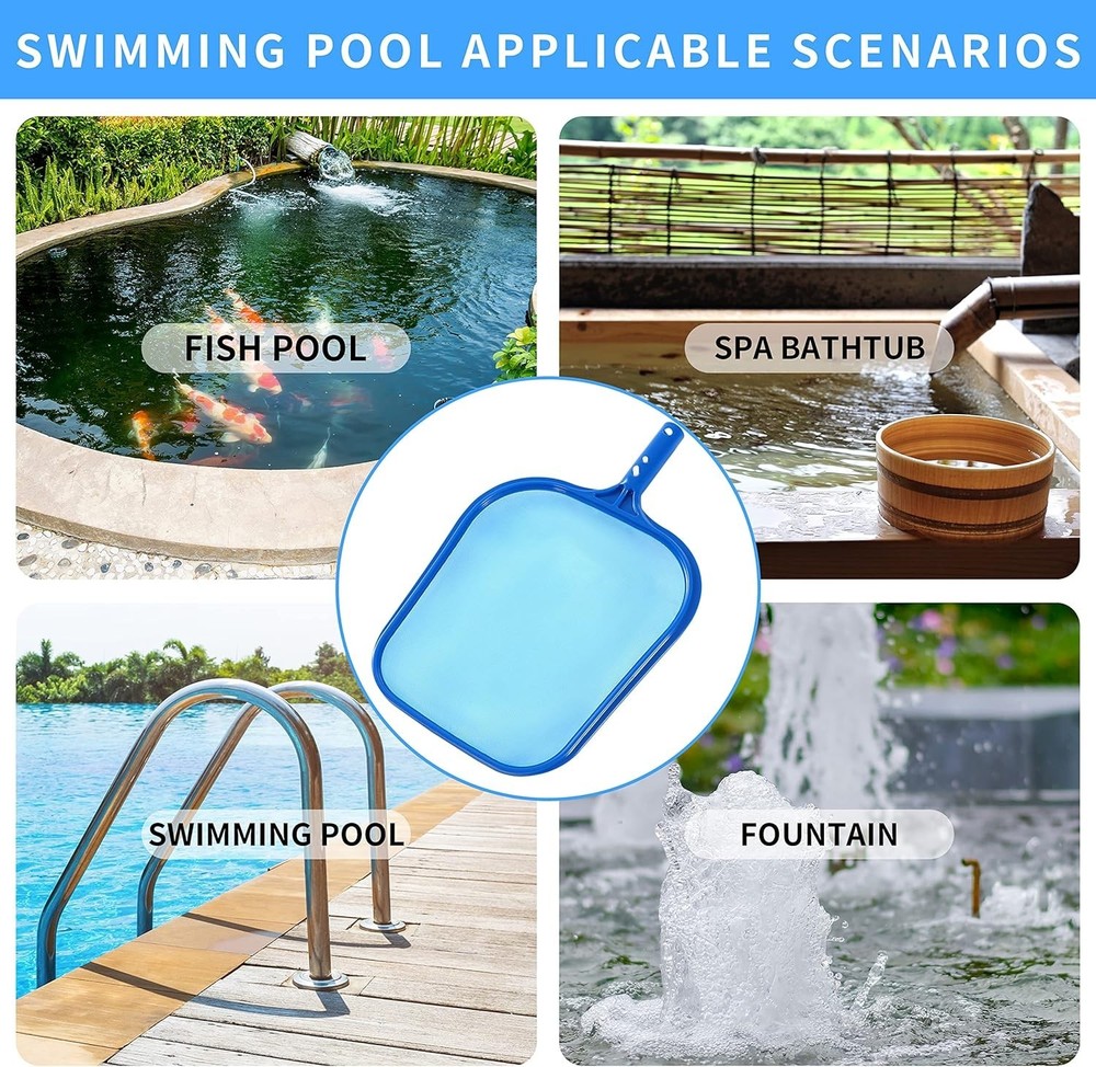 Pool Skimmer Net Fine Mesh Leaf Cleaner Reinforced Frame Spa Cleaning Tool