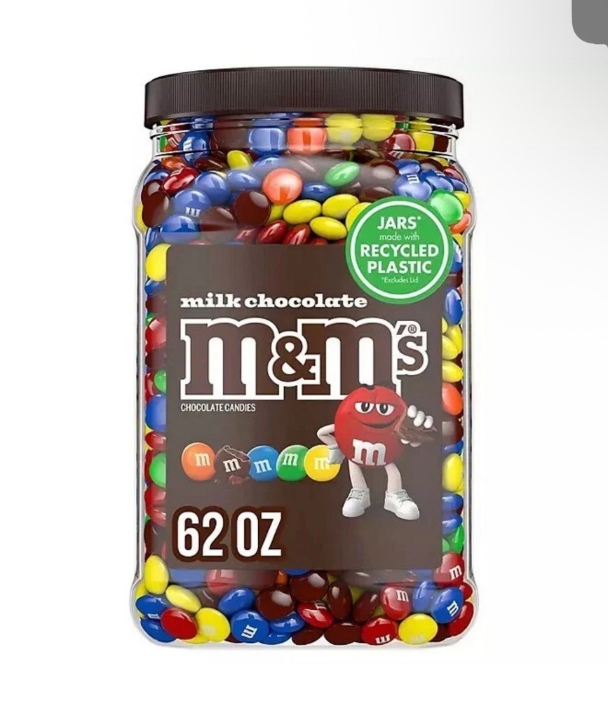 M&M'S Milk Chocolate Candy Bulk Jar, 62 oz