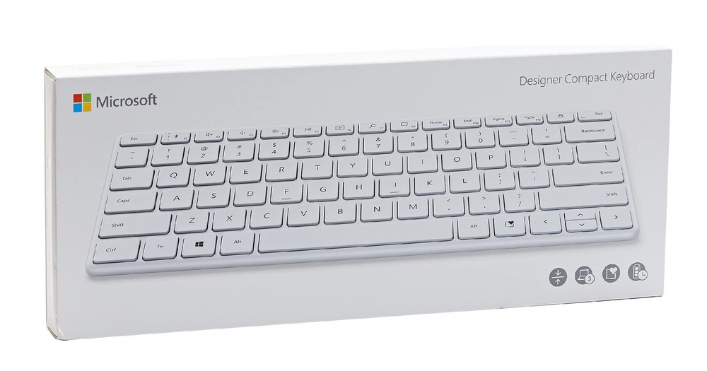 Microsoft Designer Compact Keyboard - Slim Portable Wireless Bluetooth Keyboard