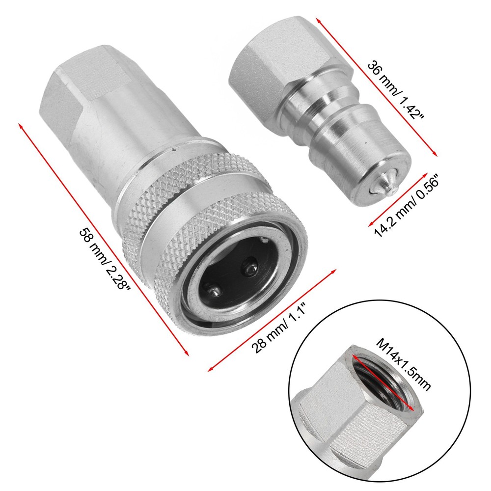 Efficient Connection Hydraulic Quick Connector M14x1 5mm Female Thread