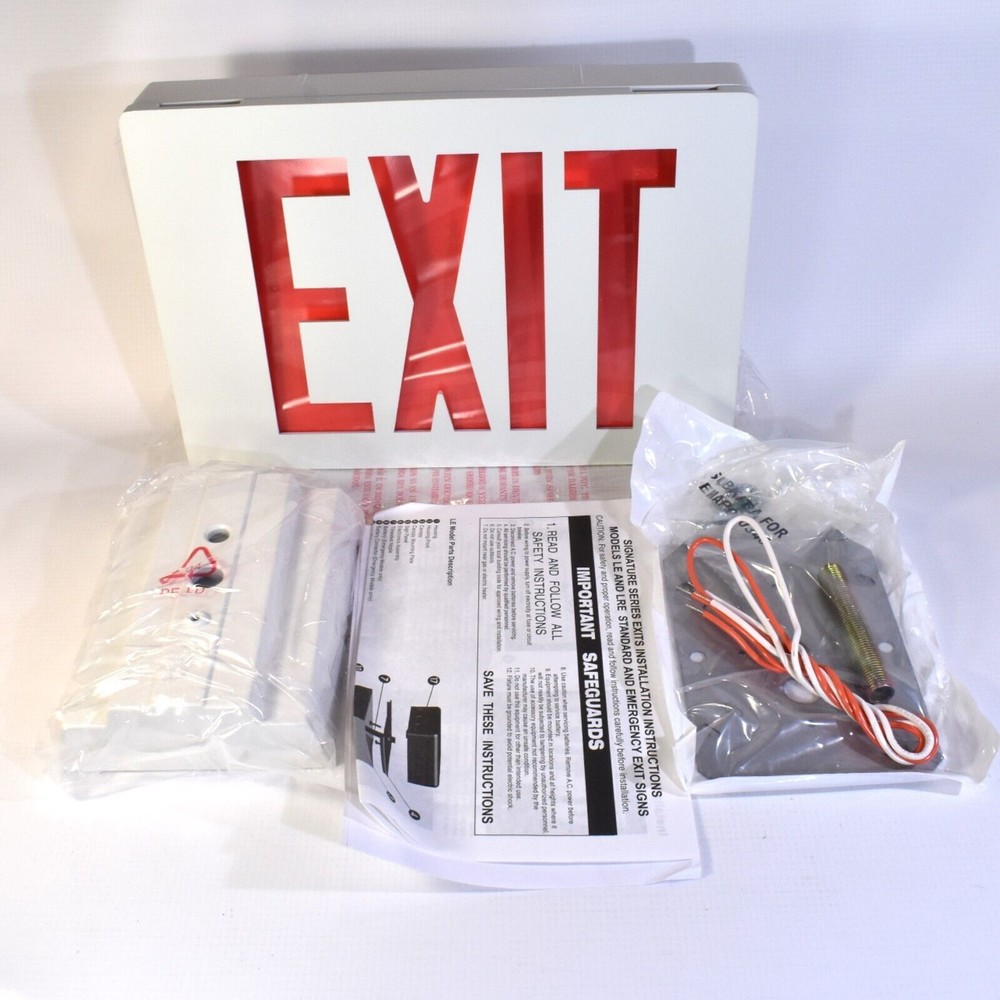 Lithonia Lighting EXIT Sign LED Die-Cast Aluminum White and Red