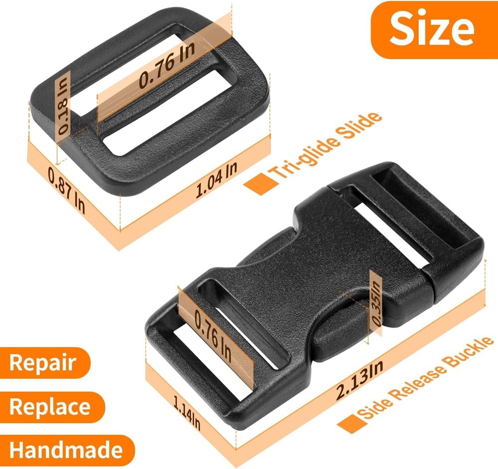 Versatile 3/4" Nylon Buckles & Straps - 6 Yard Set with Quick Release Clips
