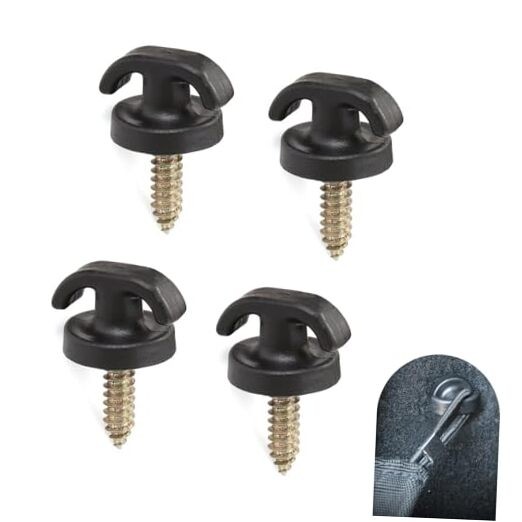 4 PCS Cargo Net Screw Hooks, Car Flat Vertical Luggage Net Hook, Replacement