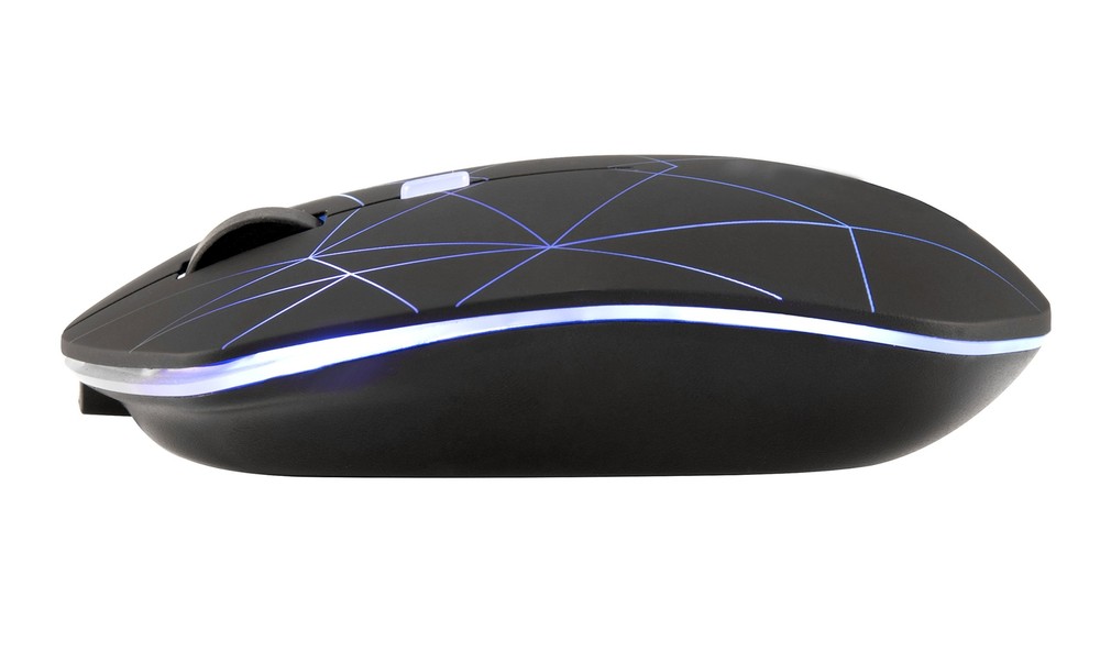 Rechargeable Wireless Mouse - Backlit Adjustable DPI USB Receiver for PC & Mac