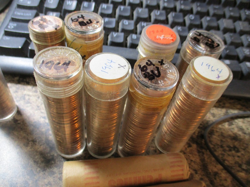 1964 LINCOLN CENT ROLL GEM BU BB