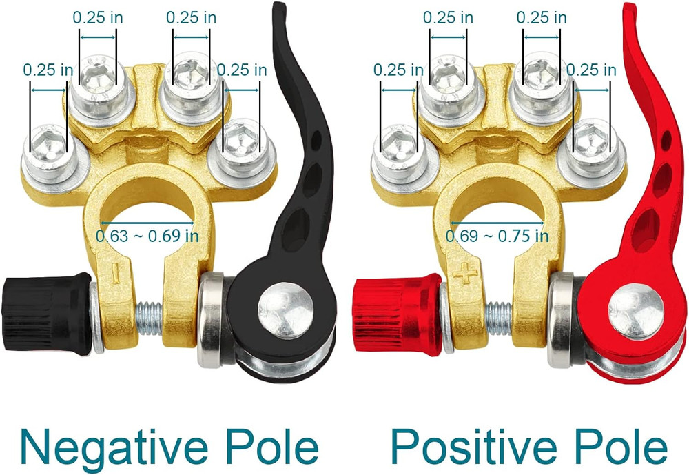 2 Battery Terminal Connectors Quick Release Disconnect for SAE/JIS Type A Copper
