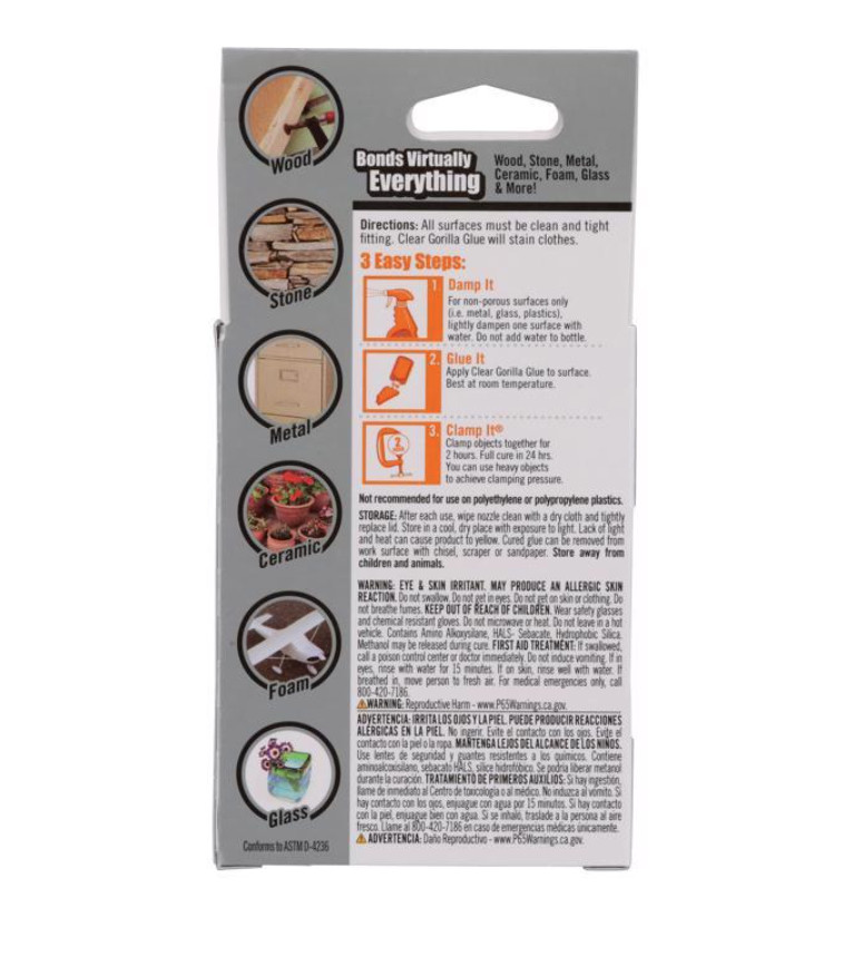 Gorilla High Strength Clear Glue 1.75 Oz.