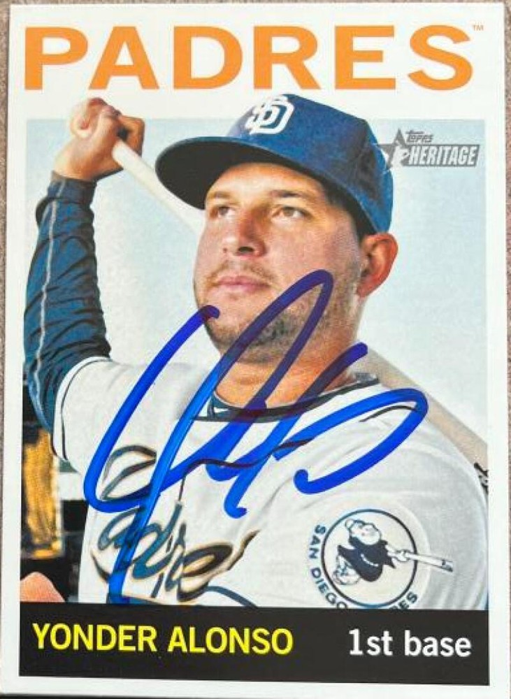 Yonder Alonso Autographed 2013 Topps Heritage #252