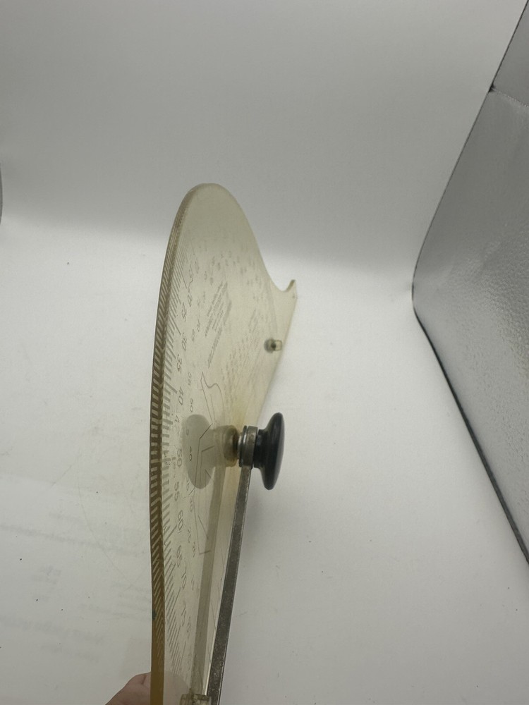 Vintage Weber Costello USA 16" Plastic GRAVITY PROTRACTOR