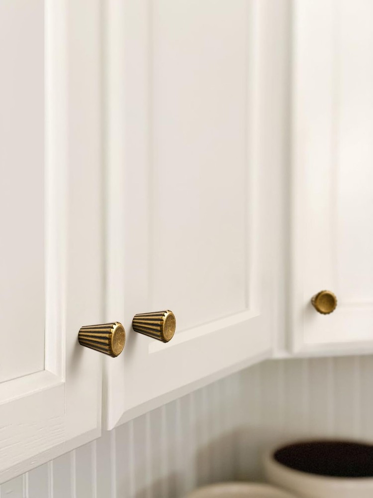 10 Pack Antique Brass Cabinet Knobs Vintage Round Dresser Knobs Kitchen Cupbo...