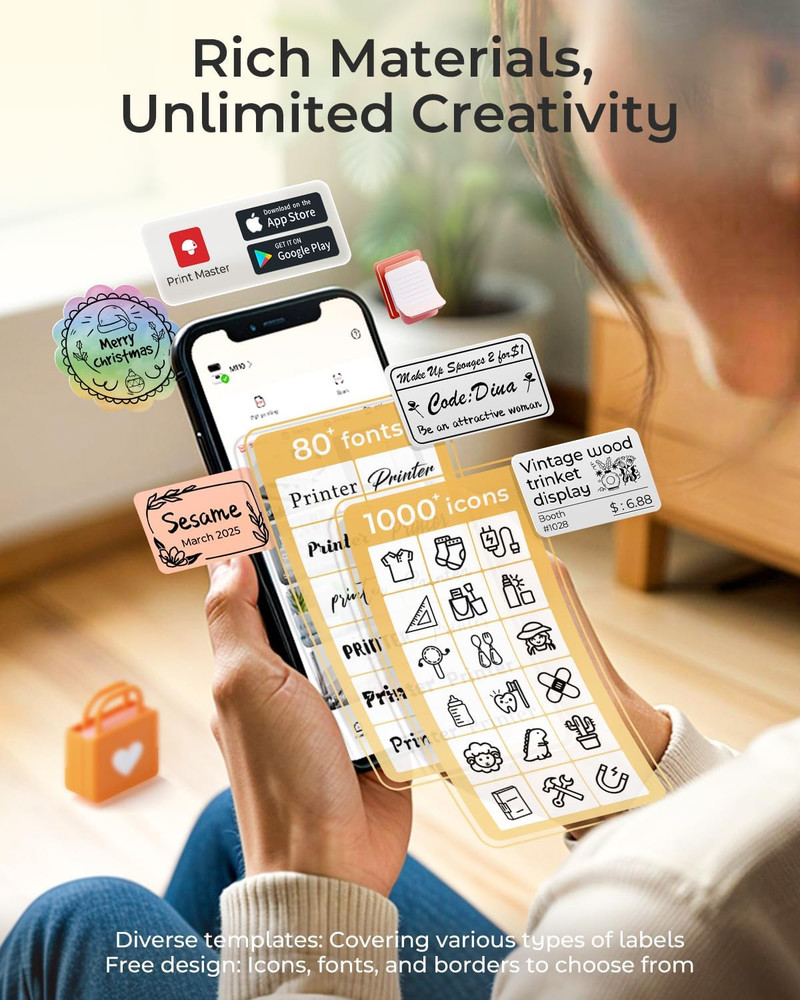 M110 Label Maker - M110 Barcode Label Printer Portable Bluetooth Maker Machine w