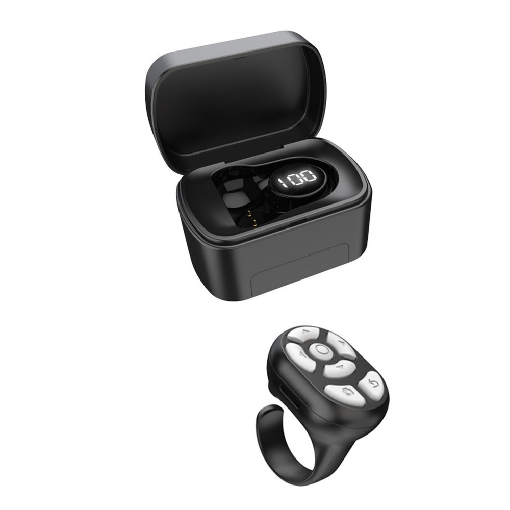 Black Remote Control Scrolling Ring With Charging Compartment Versatile Tool