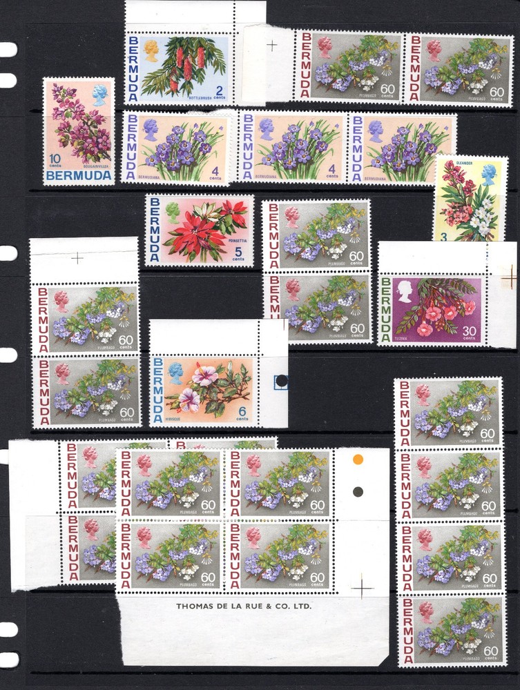 Bermuda 1970's flowers plate block s etc