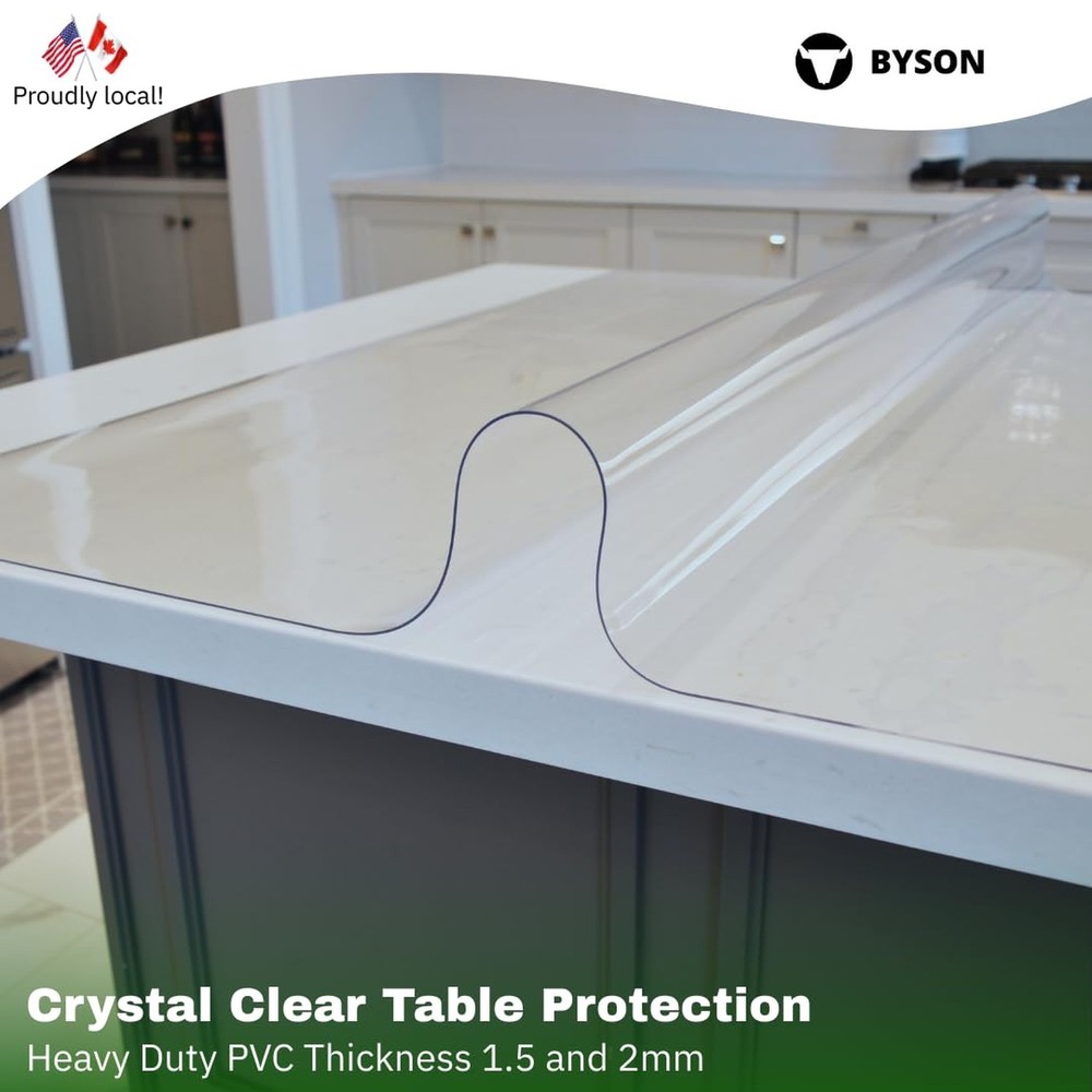 Byson Clear Dining Table Protector – PVC Table Cover Protector for Dining