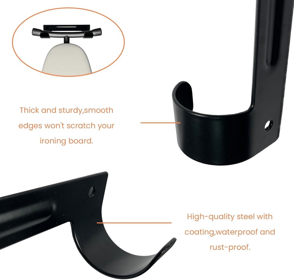 Ironing Board Wall Hanger Organizer Rack Space-Saving Laundry Room Holder