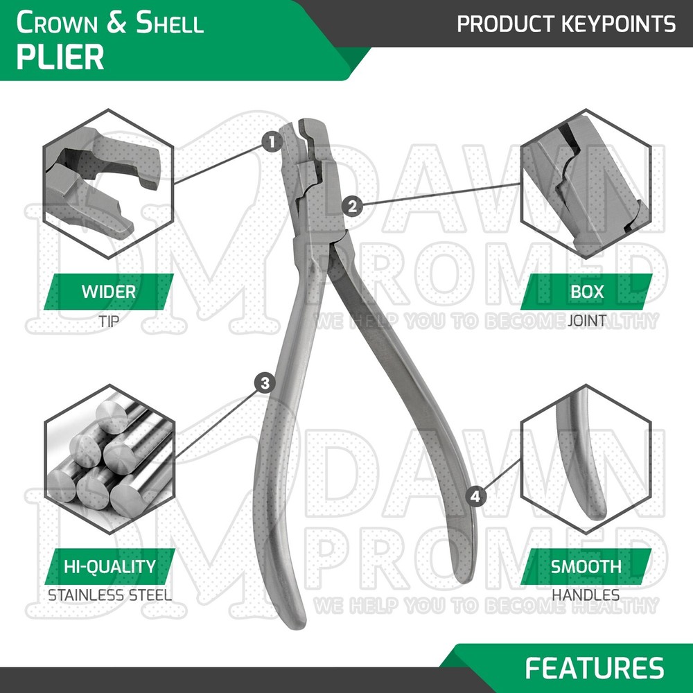 Crown & Shell Plier Dental Orthodontics Instruments German Grade