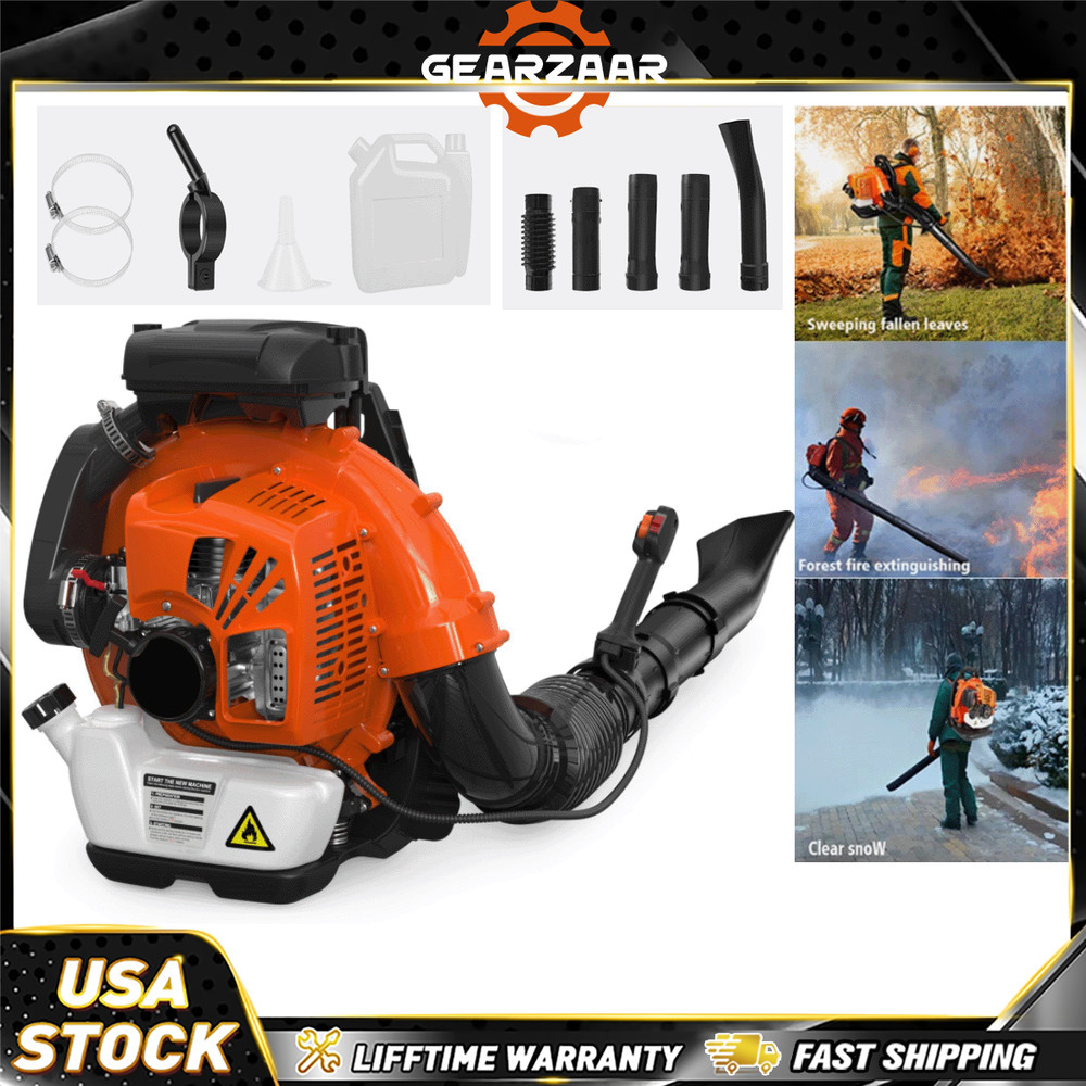 Leaf Blower 75.6cc 2 Stroke Backpack Gas Powered Leaf Blower 847CFM 236 MPH US