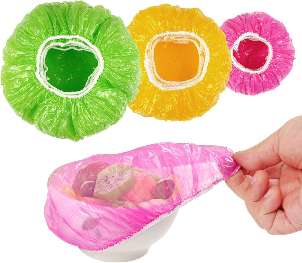 60 Pcs Bowl Covers for Bread Proofing, Plastic Shower Caps for Sourdough Bread,