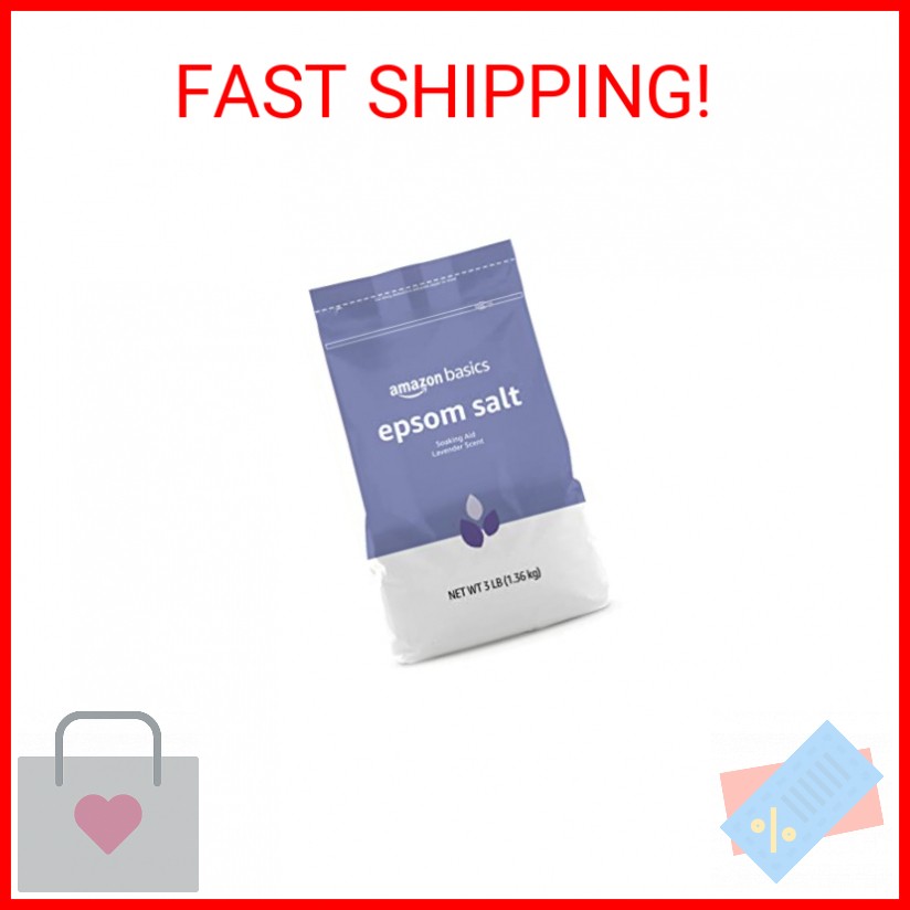 Amazon Basics Epsom Salt Soaking Aid, Lavender Scented, Relax & Relief, Resealab
