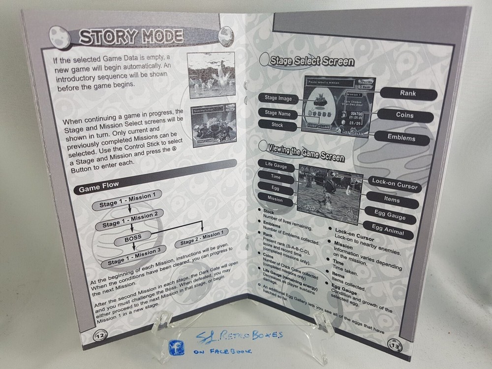 MANUAL - BILLY HATCHER EGG Nintendo Gamecube 'Replacement' Instruction Booklet