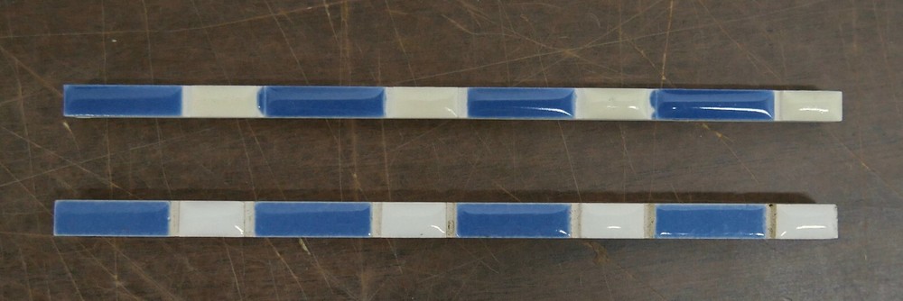 Striped Tile Liner Blue and Creamy White