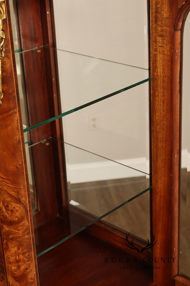 Walnut Marble Top Sideboard With Display Cabinets