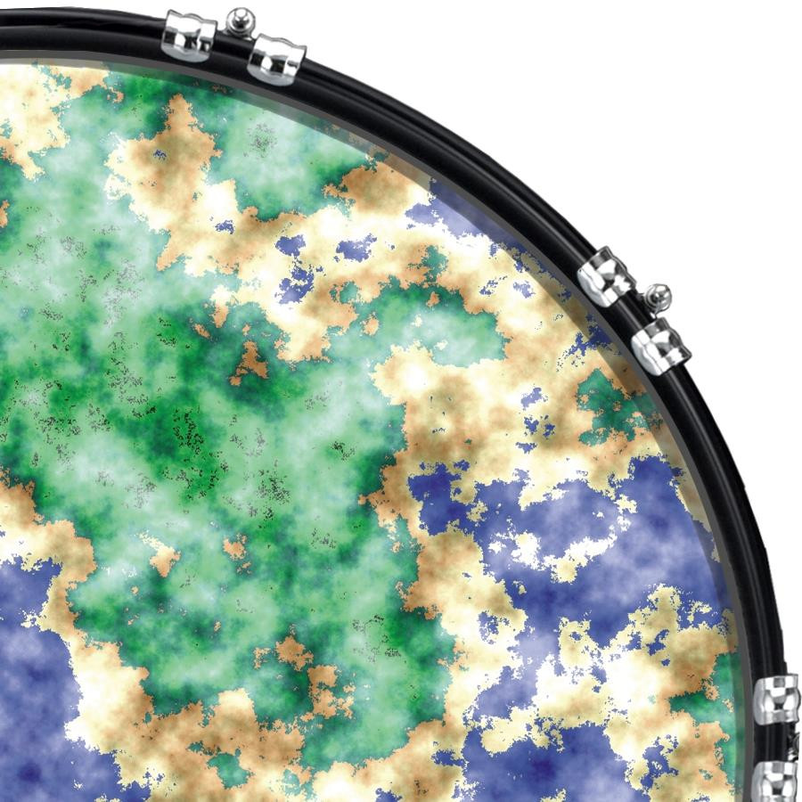 20" Custom Bass Kick Drum Front Head Graphical Graphic Map Effect