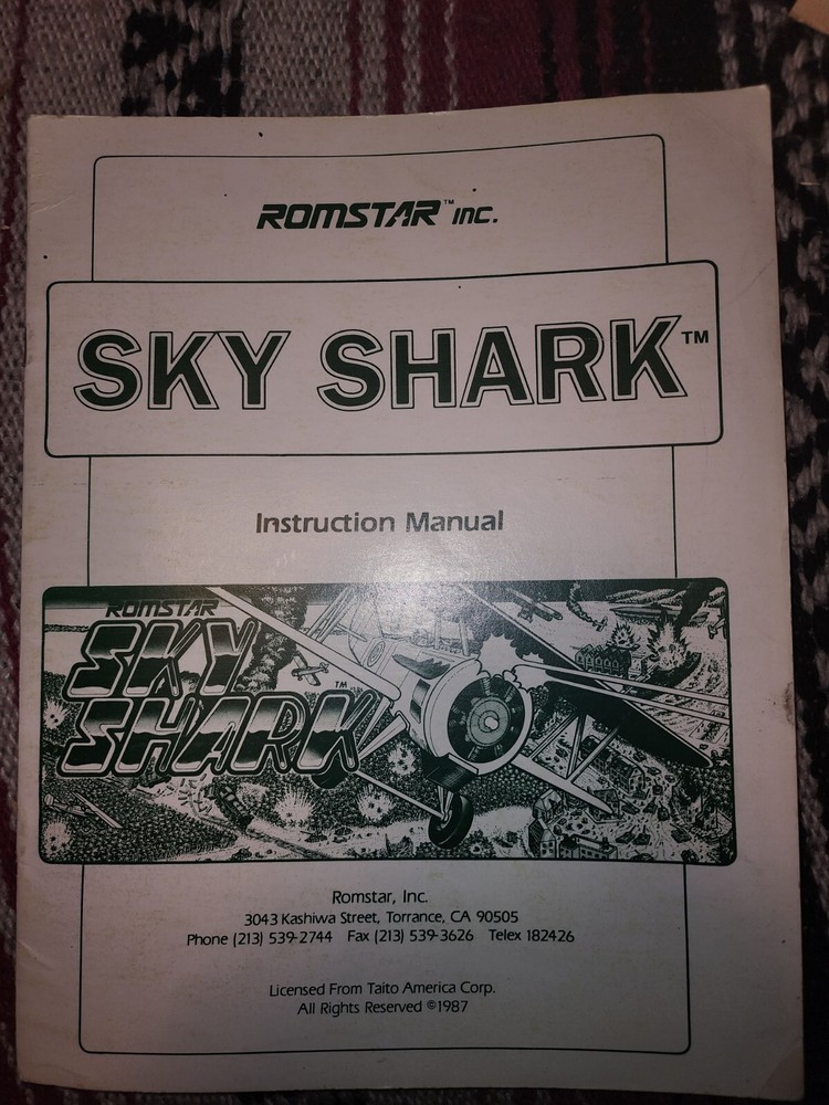 Sky Shark Manual Arcade Romstar