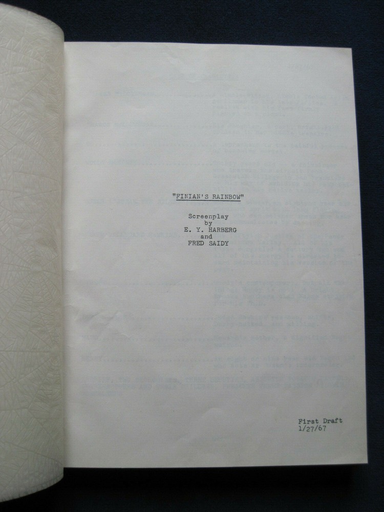 ORIGINAL PRESENTATION SCRIPT for FINIAN'S RAINBOW - FRANCIS FORD COPPOLA Film