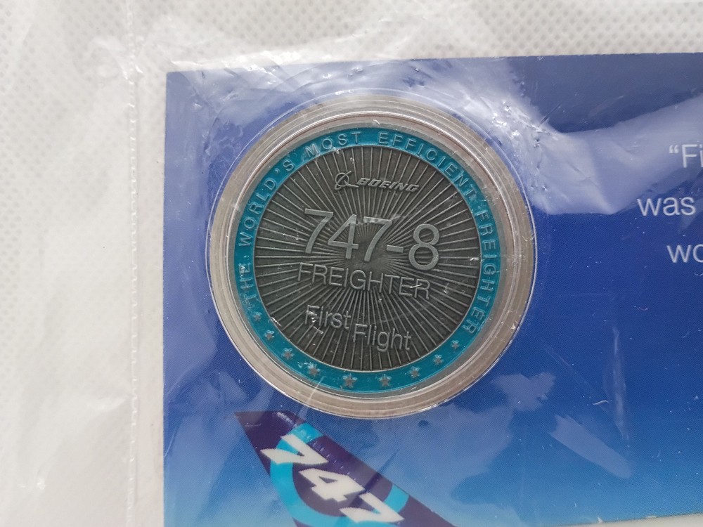 Boeing 747-8 Freighter First Flight Challenge Coin