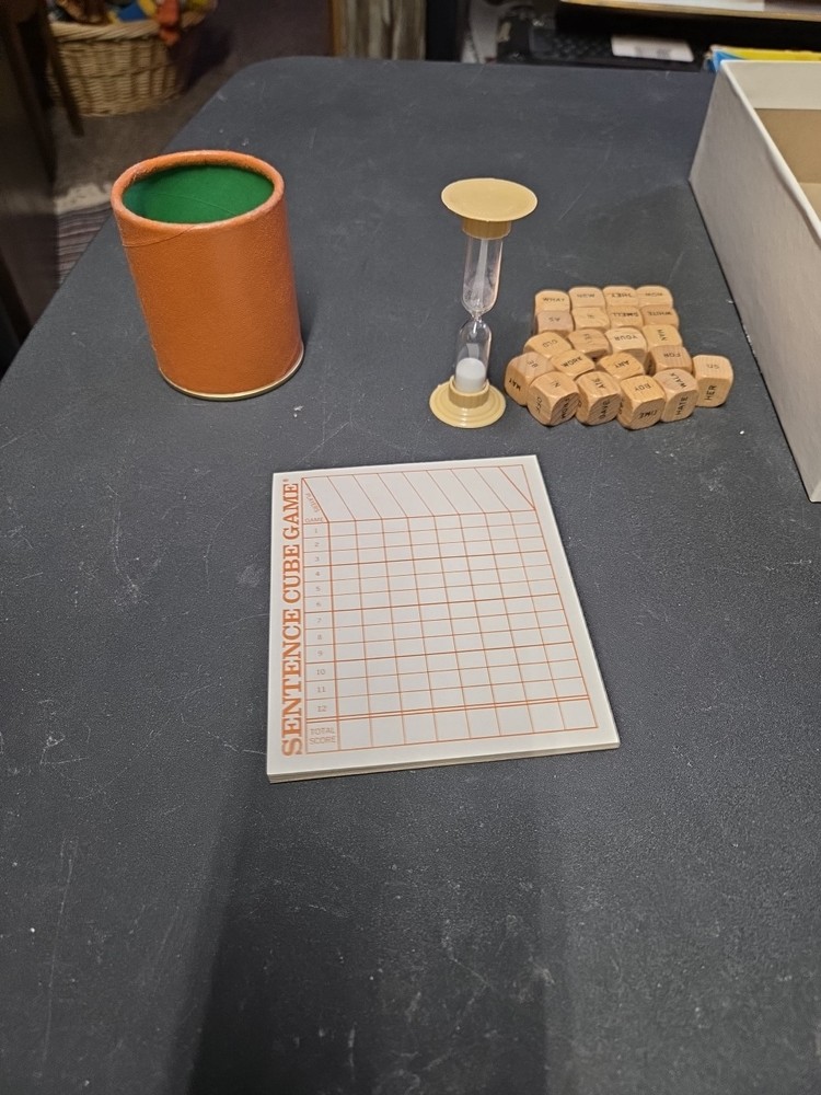 Vintage Scrabble Sentence Cube Game 1971 Selchow & Righter Co Complete