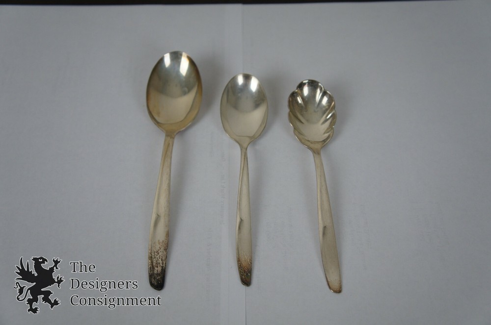 52 Piece Supreme Silverplate Flatware Set Concept Pattern Mid Century Modern